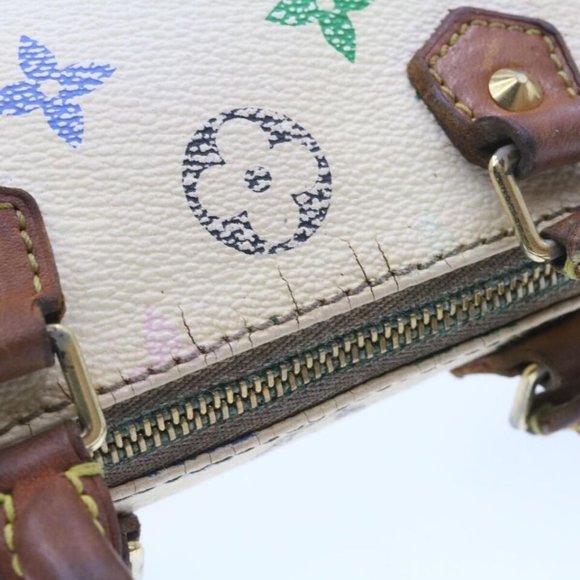 LOUIS VUITTON Monogram Multicolor Mini Speedy Hand Bag White - Picture 7 of 16